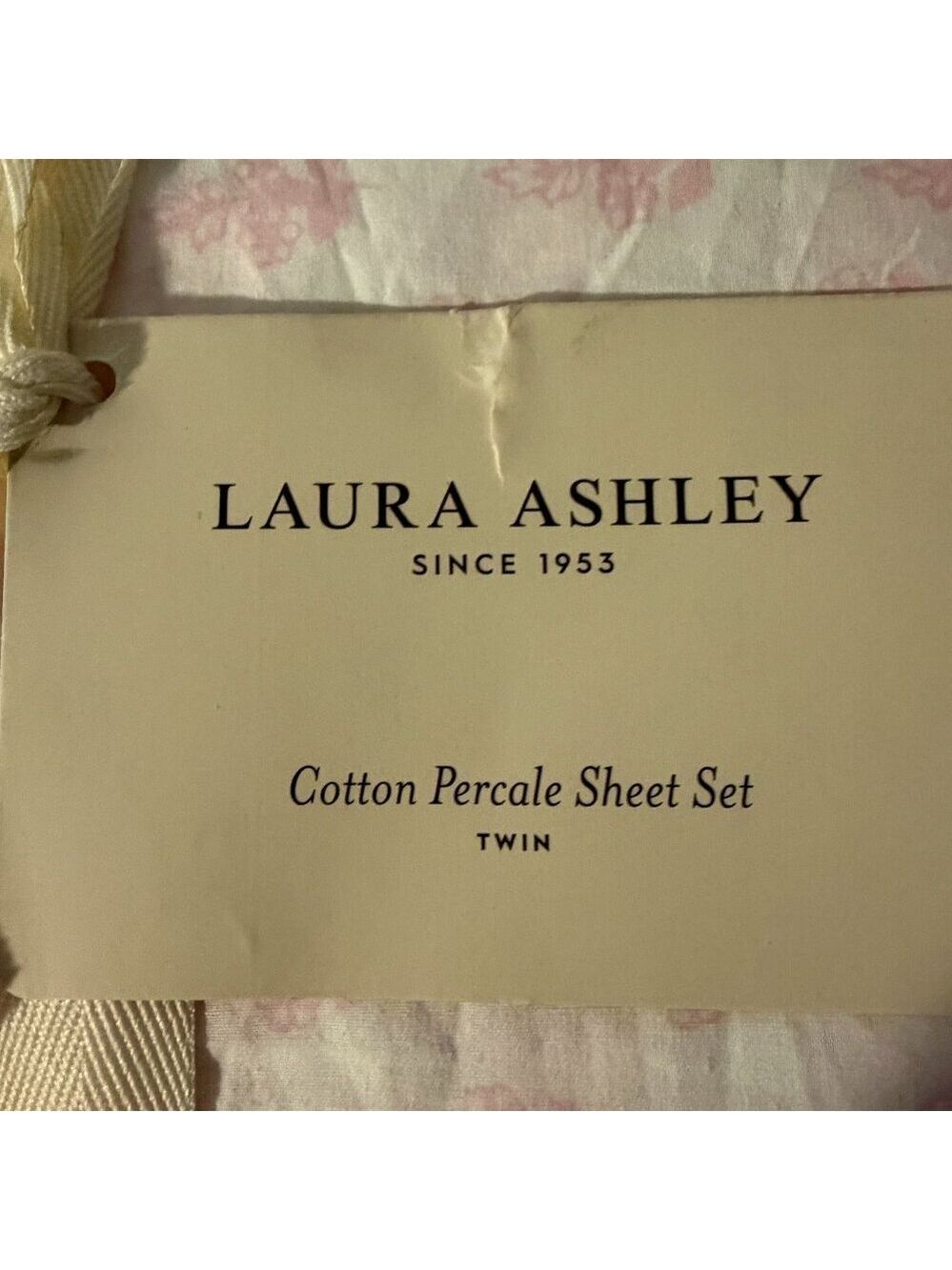 Laura Ashley Francesca Cotton Sheet Set Twin NWT Pink - Picture 9 of 11